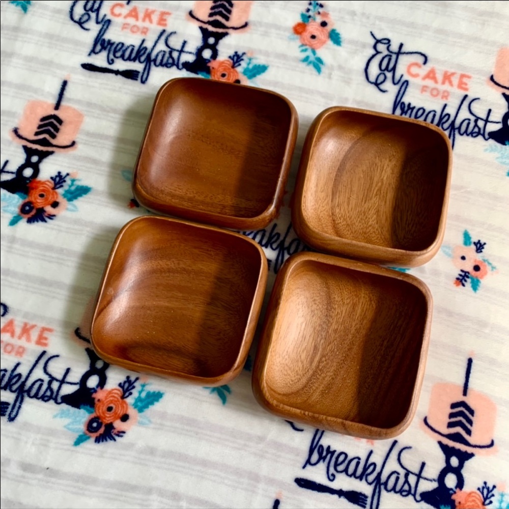 🪵 Wood Made Bamboo Bohemian Bowls x4 🪵 - Picture 3 of 6